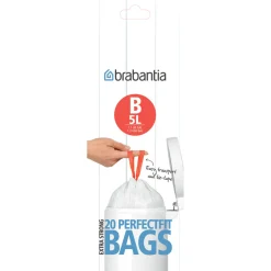 5L Vit Plastpåse med Knytband*Brabantia New
