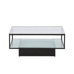 Maglehem Svart Vardagsrumsbord i Glas/Stål 90x90cm*furniture/fashion New