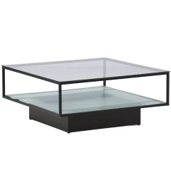 Maglehem Svart Vardagsrumsbord i Glas/Stål 90x90cm*furniture/fashion New