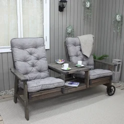 Malmö Dynset till Trädgårdsfåtölj med Hög Rygg Grå*Baltic Garden Discount
