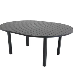 Marbella Förlängningsbart Aluminiumbord, Ovalt Ø 140 cm Svart*Venture Home New