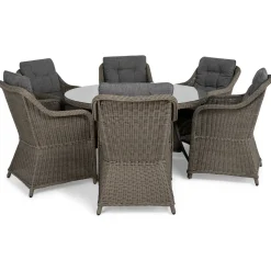 Marcus Rund 140 med 6 Fåtöljer och Dynor*Comfort Garden Outlet