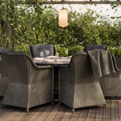 Marcus Rund 140 med 6 Fåtöljer och Dynor*Comfort Garden Outlet