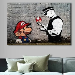 Mario and Cop By Banksy*Arkiio New