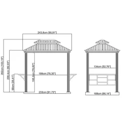 Messina BBQ 5 m² Paviljong för Uteplats*gop