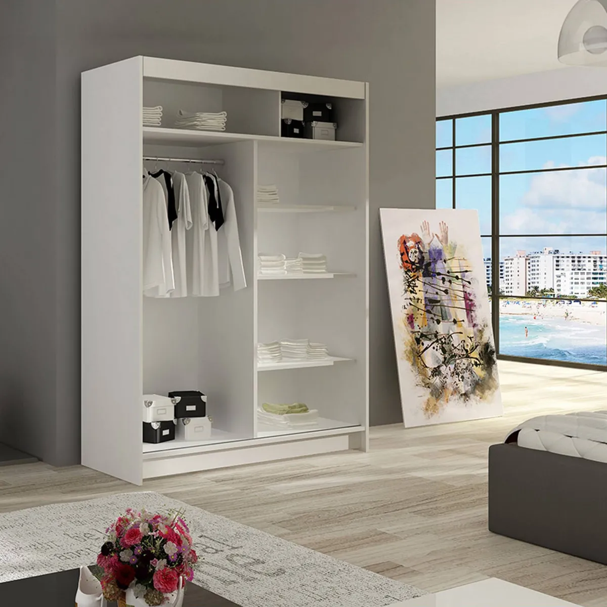 Miami 120x58x200 cm Vit/Beige*Concept 55 New
