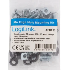 Monteringssats M6 Serverskåp för Rack/Väggskåp 20-pack*LogiLink Best