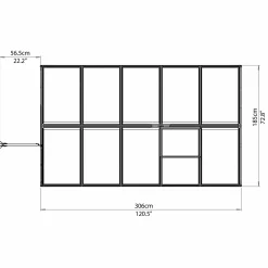 Multi Line Mythos Aluminiumram med UV-Skyddat Polykarbonatglas, 5.7 m²*gop Outlet