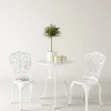 Nandin Klassisk Cafégrupp med Runt Bord & 2 Stolar i Aluminium, Vit*Venture Home Online