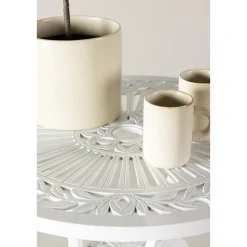 Nandin Klassisk Cafégrupp med Runt Bord & 2 Stolar i Aluminium, Vit*Venture Home Online