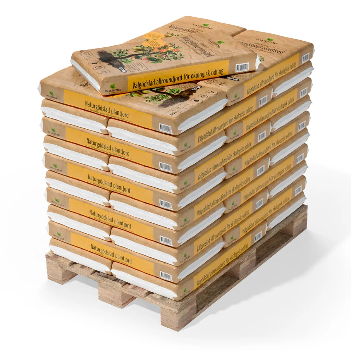 Naturgödslad & KRAV-Märkt Trädgårdsjord på Pall - 51x40L*Hasselfors Garden