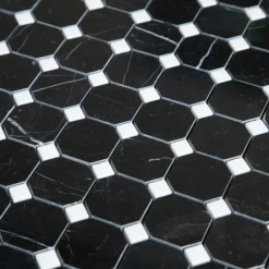 Nero Marquina Octagon Polerad 5x5 cm*ArtStone Online