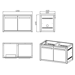 Nordic Line med Dörr 120 cm för 2 moduler*Myoutdoorkitchen