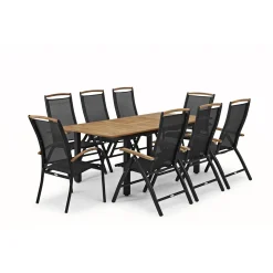 Nydala 96x150-200 cm med 6st Positionsstolar & 2st Stapelstolar*Hillerstorp Sale