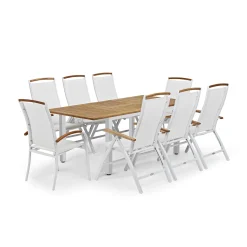 Nydala 96x150-200 cm med 6st Positionsstolar & 2st Stapelstolar*Hillerstorp Sale