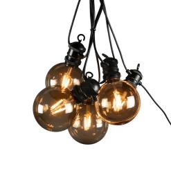Partyslinga Startset E27 10st LED-lampor Amber Rökfärgade*Gnosjö Konstsmide Hot