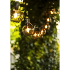 Partyslinga Startset E27 10st LED-lampor Amber Rökfärgade*Gnosjö Konstsmide Hot