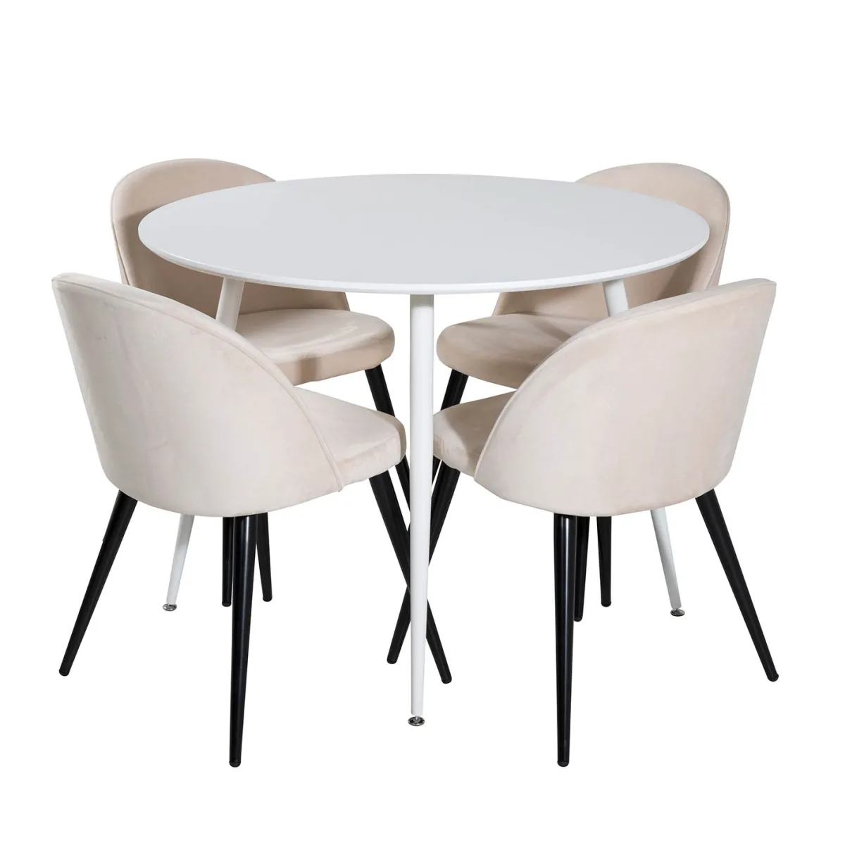 Plake med 4 Valentina Stolar Sammet Runt*Venture Home Clearance