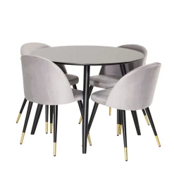 Plaza med 4st Velvet Stolar*Venture Home Sale