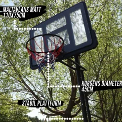 Premium Justerbar Basketkorg 2,3-3,05m*ProSport Best