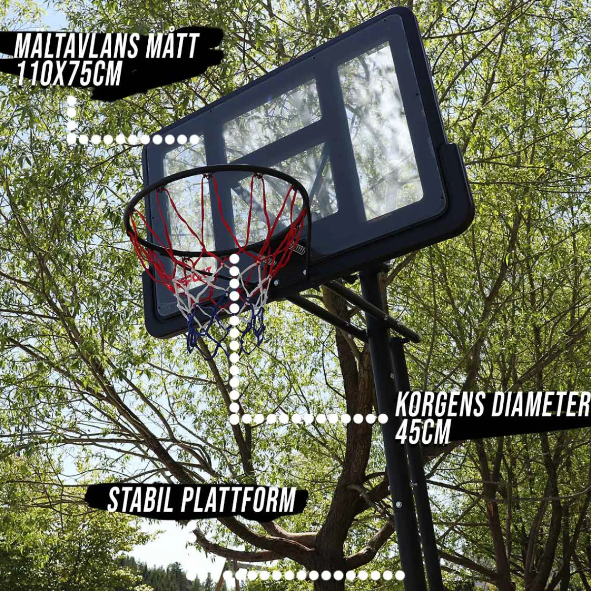 Premium Justerbar Basketkorg 2,3-3,05m*ProSport Best