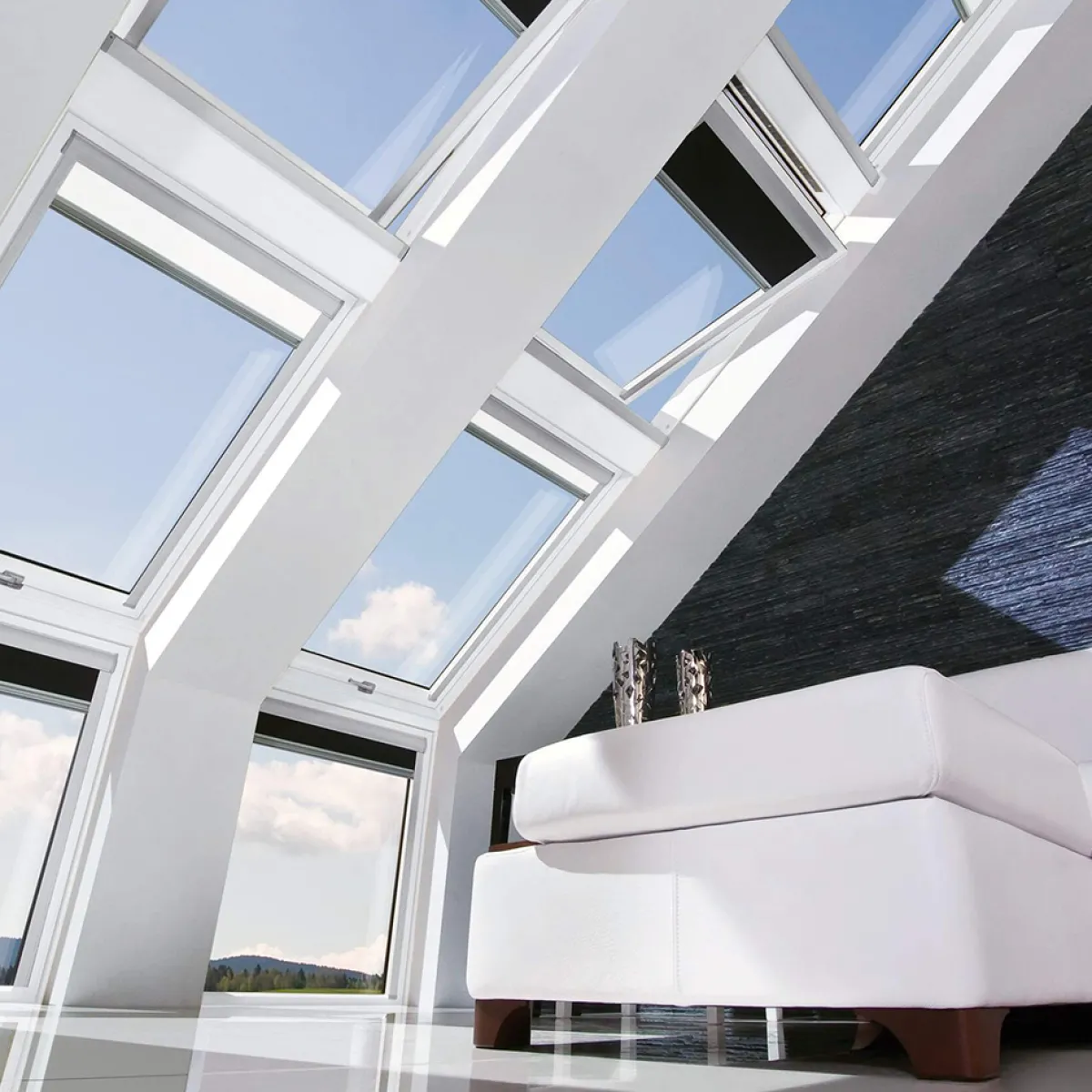 Premium Pivåhängt 2-Glas Elstyrt Aluminium*Fakro Sale