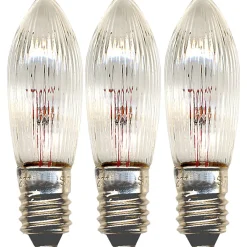 Reservlampa E10 12V 2,4W Räfflad 3-pack Transparent*Star Trading Online