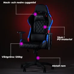 RGB Svart Justerbar med Inbyggda RGB-Lampor*Kuura Discount