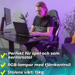 RGB Svart Justerbar med Inbyggda RGB-Lampor*Kuura Discount