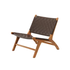 Rike Fåtölj i Brun Konstläder & Teak*Vind Discount