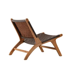 Rike Fåtölj i Brun Konstläder & Teak*Vind Discount