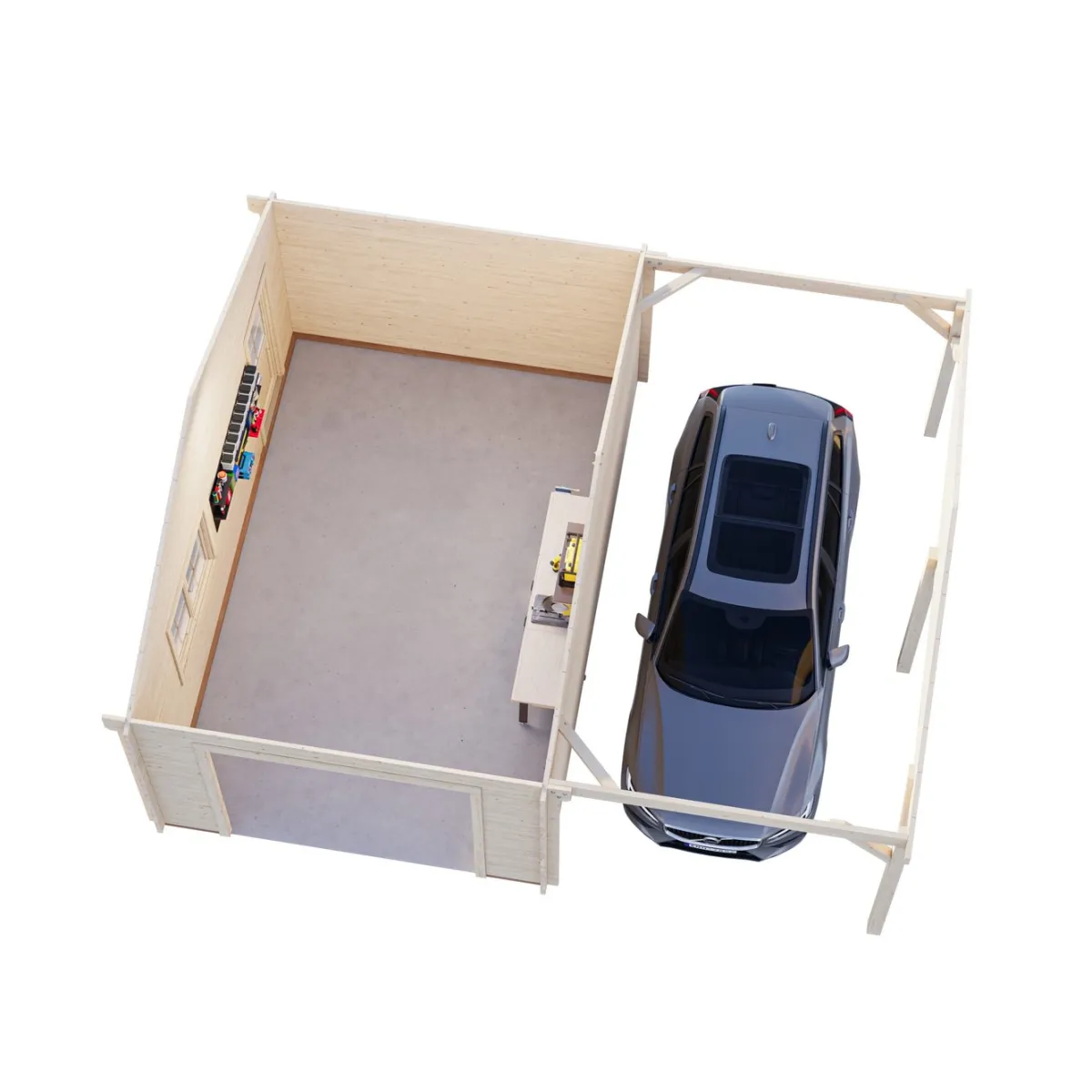 Roger med Carport 36,5 m2*Palmako