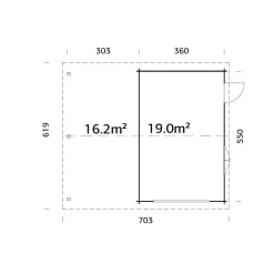 Roger med Carport 36,5 m2*Palmako