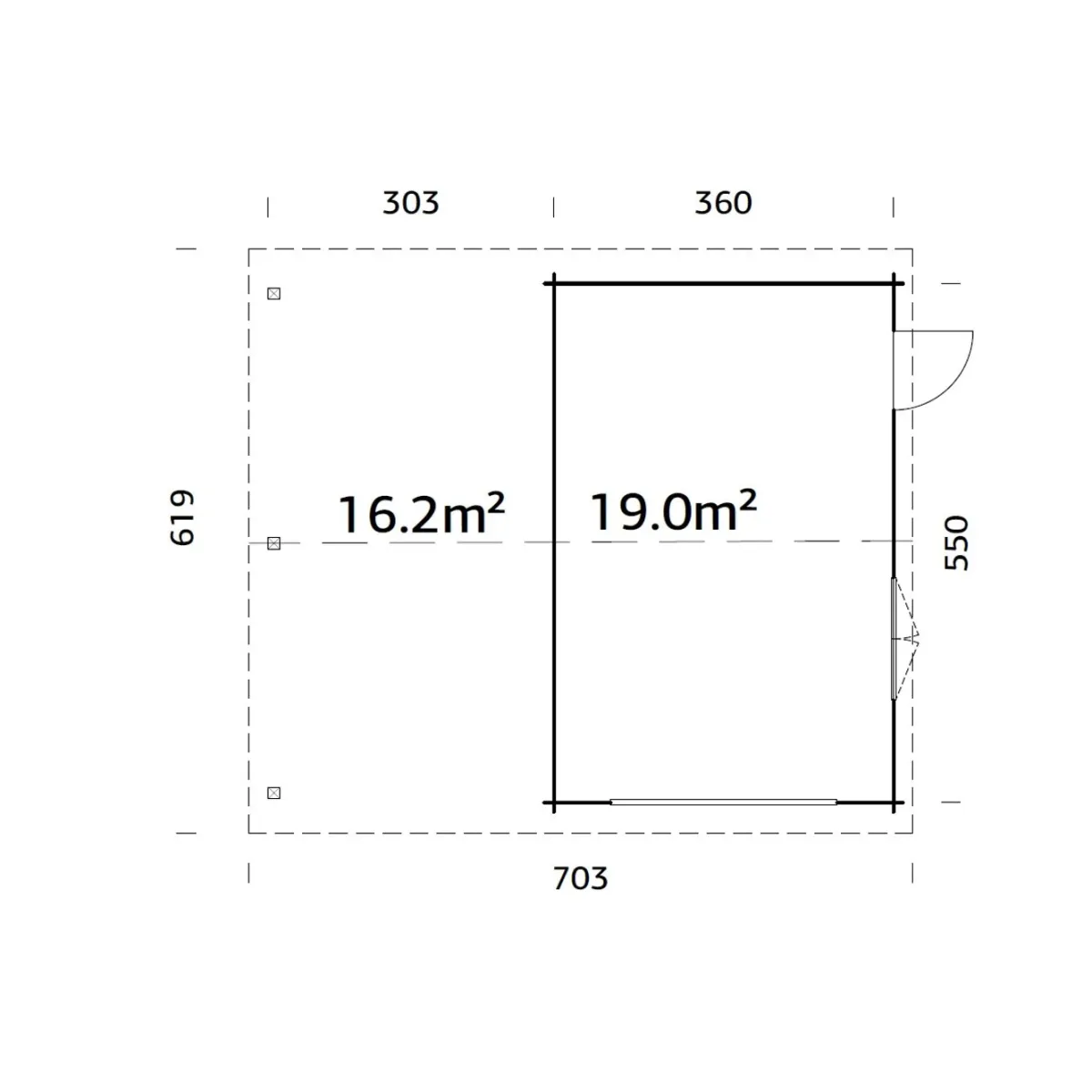 Roger med Carport 36,5 m2*Palmako