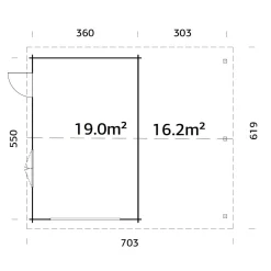 Roger med Carport 36,5 m2*Palmako