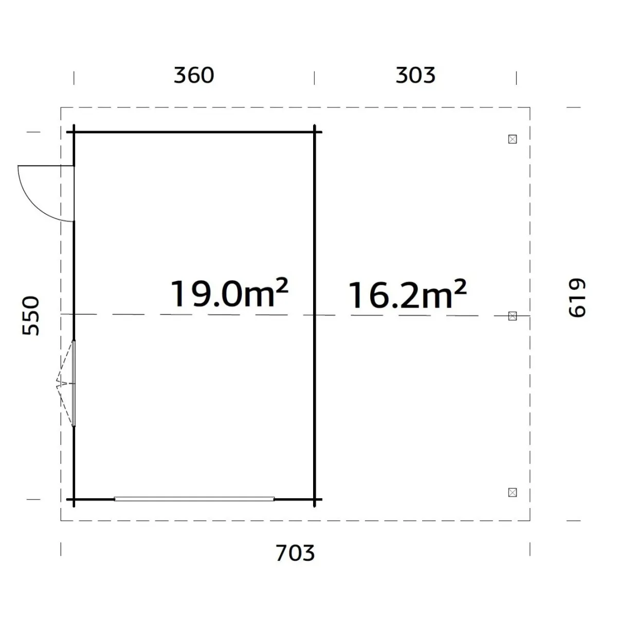 Roger med Carport 36,5 m2*Palmako