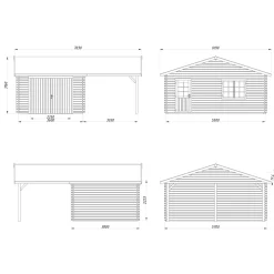 Roger med Carport 36,5 m2 och Slagport*Palmako Clearance