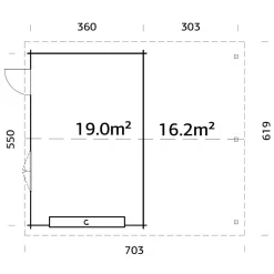 Roger med Carport 36,5 m2 och Takskjutport*Palmako Discount