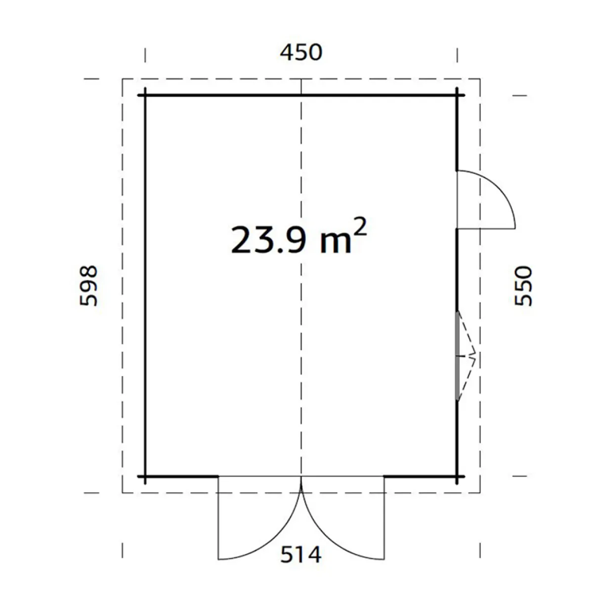 Roger 23,9 m2 med Dörr*Palmako Discount