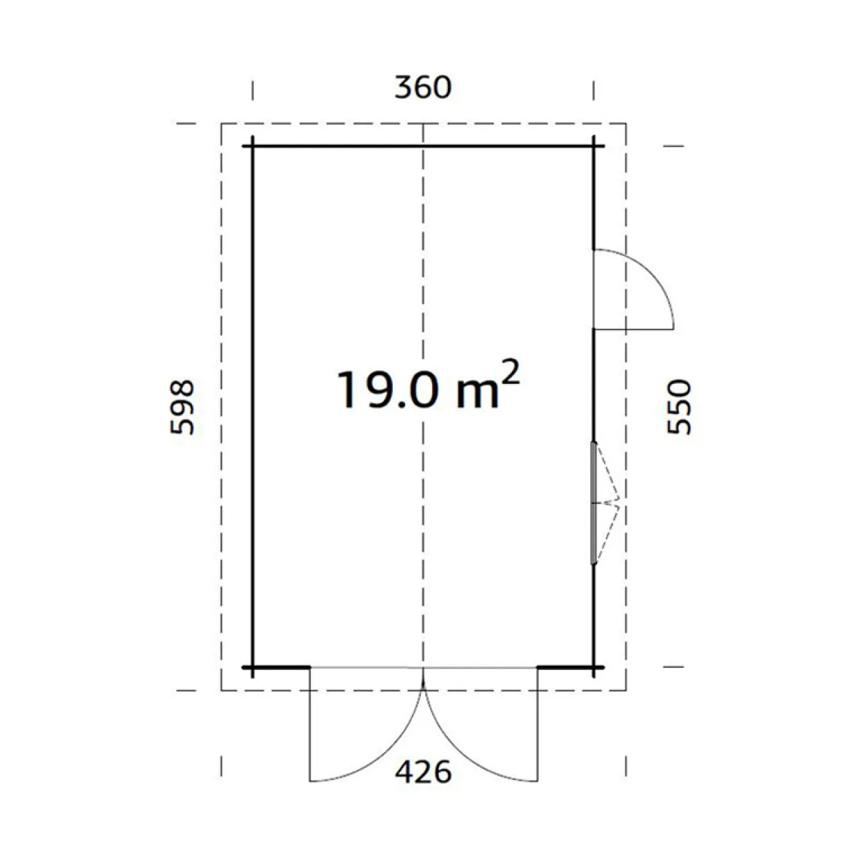 Roger 19,0 m2 med Dörr