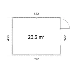 Saga 23,3 m2 Slide Plus*Palmako Outlet