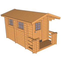 Sandsele 7 m² Fristående Bastuhus med Altan & Glasdörr*Baseco
