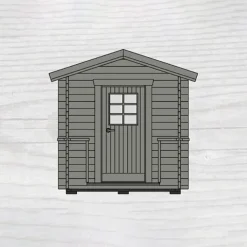 Sandsele 7 m² Fristående Bastuhus med Altan & Glasdörr*Baseco