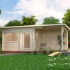 Sanna 13,5 m² Fristående Byggsats med Pulpettak*Palmako