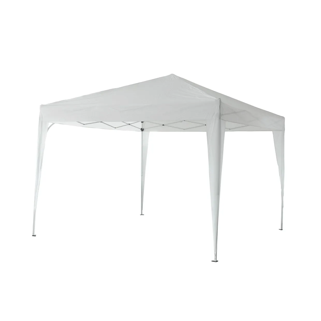 Skugga Ihopfällbart 3x3 m Vit - Metall/Polyester