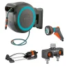 Slangbox XL 35 m Turkos Med Vattenspridare & Sprinklerpistol*Gardena Online