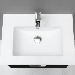 Slim Svart Ek 60 med Lådor och Spegelskåp*4AQUA Hot