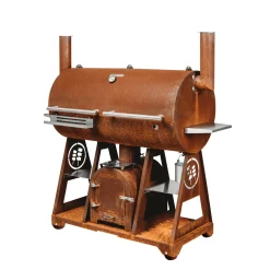 Smoky Beast XL i Cortenstål med Dubbla Skorstenar & Inbyggda Hyllor*GrillSymbol Clearance
