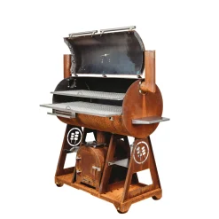 Smoky Beast XL i Cortenstål med Dubbla Skorstenar & Inbyggda Hyllor*GrillSymbol Clearance