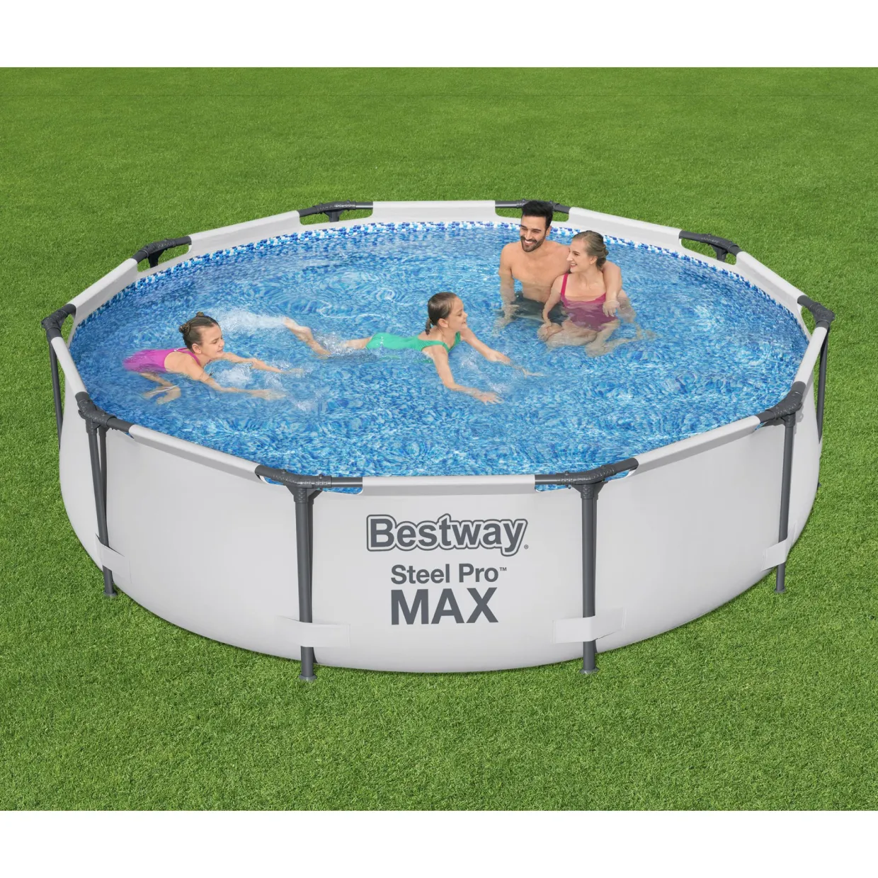 Steel Pro Max Ø3m Ovanmarkspool Grå